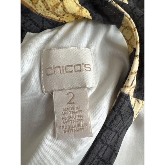 Chicos 2 Womens Zebra Print Halter Maxi Dress Size large yellow black - Picture 4 of 6